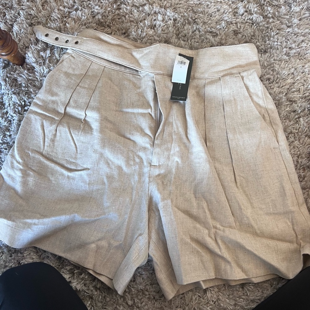 Banana Republic High Waist Cream Shorts